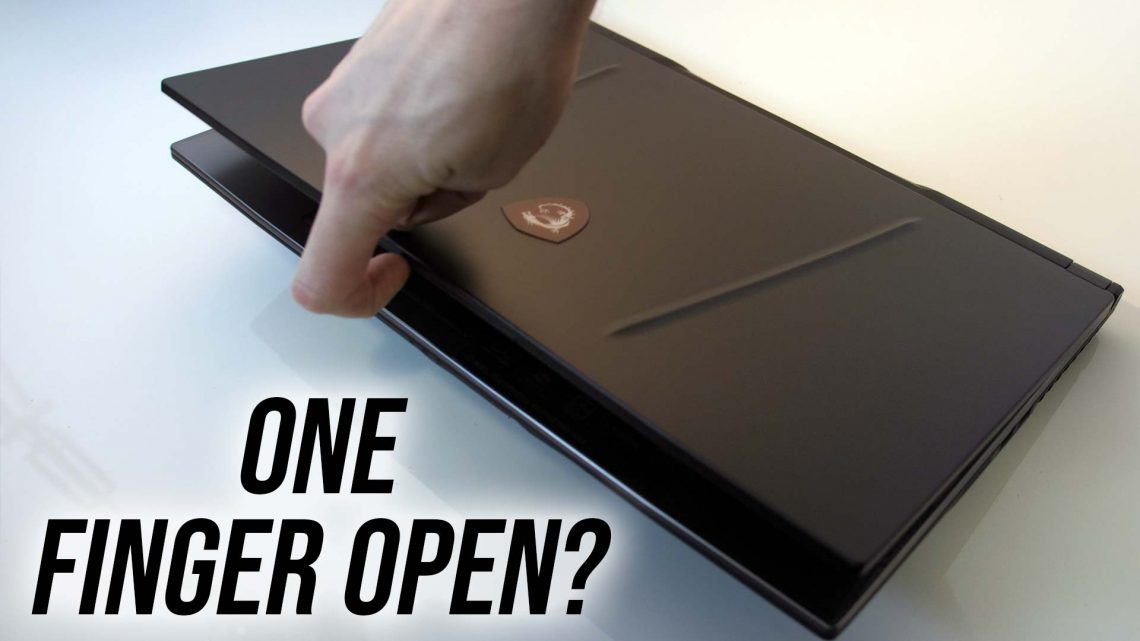 One finger laptop open