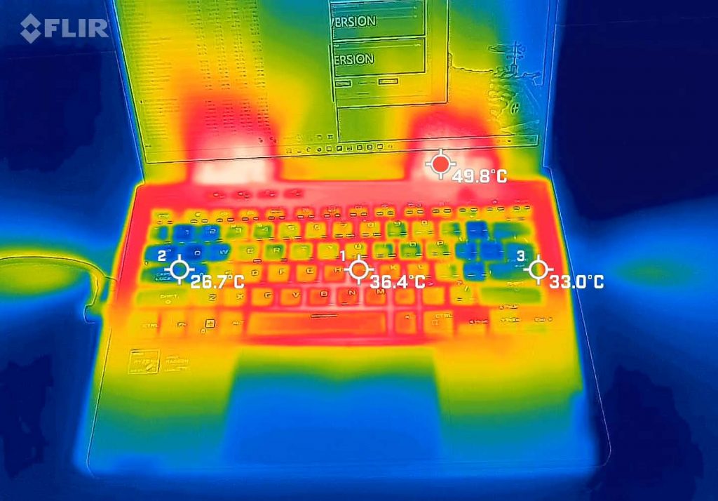 ASUS Zephyrus G14 keyboard temperatures